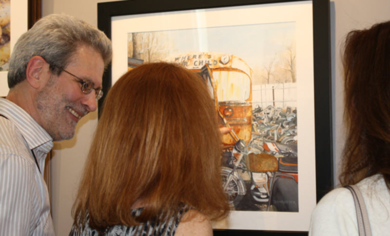 Guests viewing artwork at ARTclectic